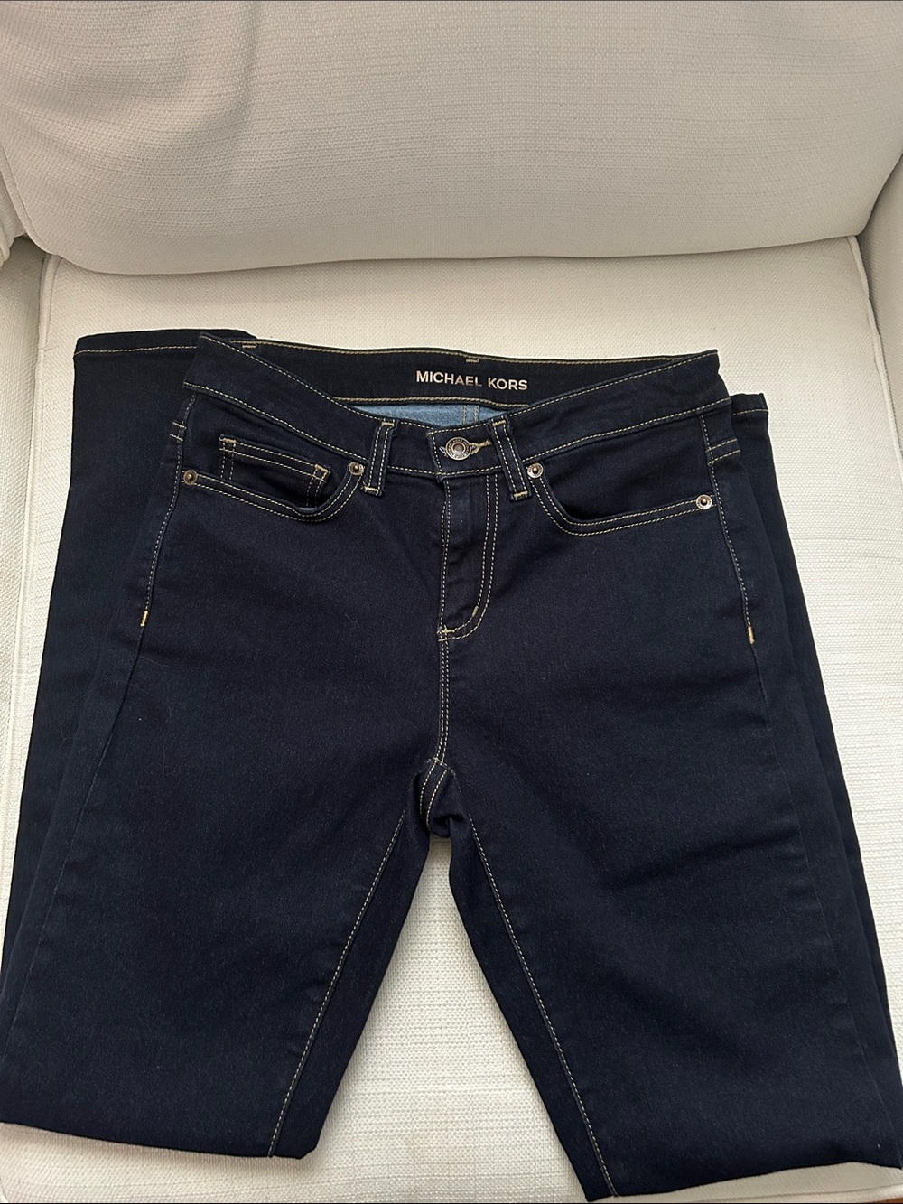 Michael Kors Women's Dark Blue Stretch Denim Jeans